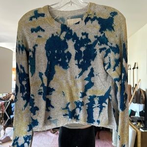 Zadig Voltaire blue yellow cashmere and wool sweater